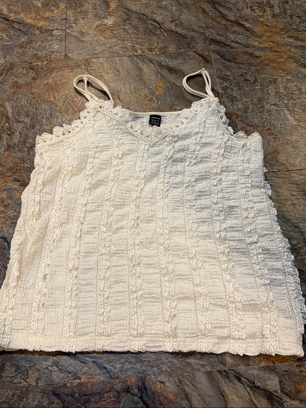 Cream Crochet Camisole Tank Womens size small
